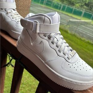 Nike Kids White Air Force one High-Top Sneakers